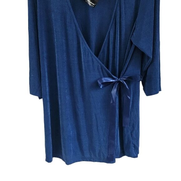 Carolyn Strauss Women Size 1X Blue Slinky Travel Wrap Cardigan Top Tunic NEW - Picture 3 of 6